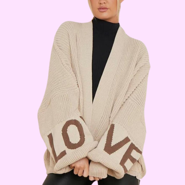 Love knitted Balloon cropped cardigan