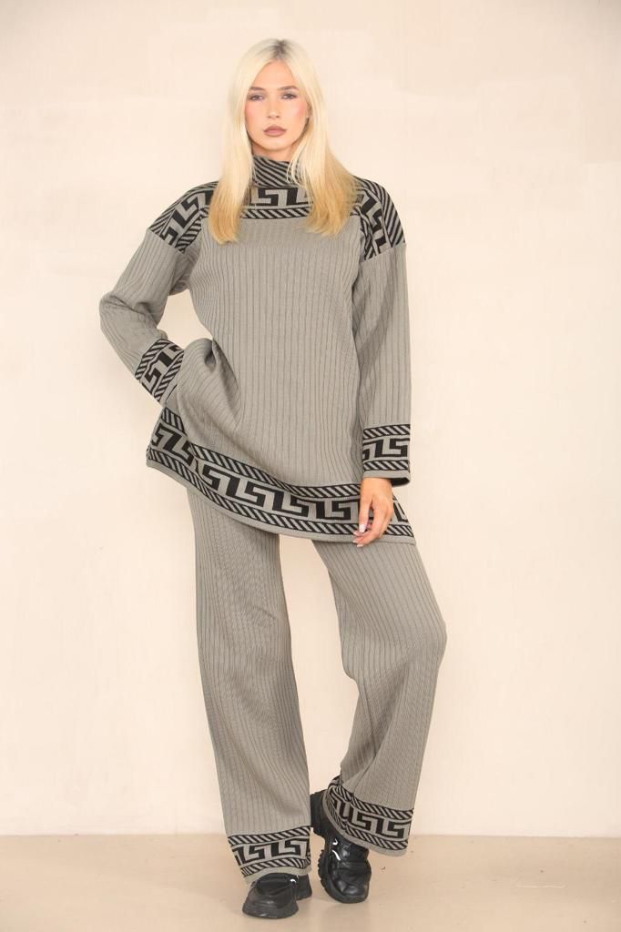 MXE Geometric Ribbed 2Pcs Suit