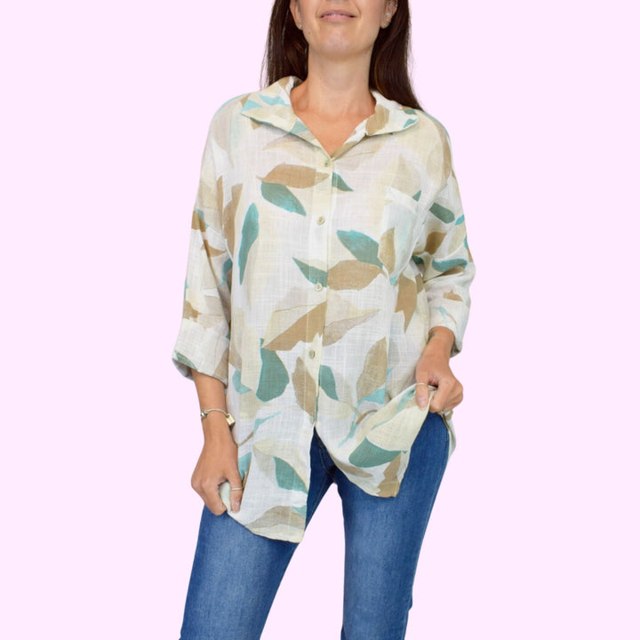 Floral Print Italian Cotton Shirt