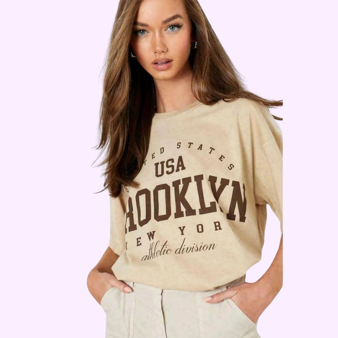 Brooklyn New York Print Short Sleeve T-Shirt