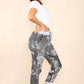 Italian Paisley Print Drawstring Cotton Joggers