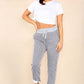 Italian Thin Stripes Print Drawstring Cotton Joggers