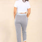 Italian Thin Stripes Print Drawstring Cotton Joggers