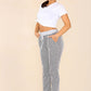 Italian Thin Stripes Print Drawstring Cotton Joggers