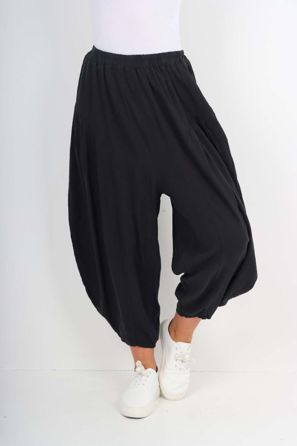 Italian Plain Linen Hareem Pants