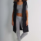 Italian Padded Pockets Hooded Zip up Long Gilet