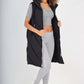 Italian Padded Pockets Hooded Zip up Long Gilet