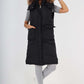 Italian Padded Pockets Hooded Long Gilet
