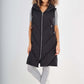 Italian Padded Pockets Hooded Zip up Long Gilet