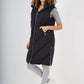 Italian Padded Pockets Hooded Zip up Long Gilet
