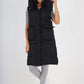 Italian Padded Pockets Hooded Long Gilet