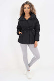 Italian Belted Hooded Jacket Coat