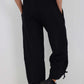 Italian Drawstring Hem Cotton Trousers With Side Pockets