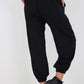 Italian Ruched Hem Cotton Trousers With Side Pockets