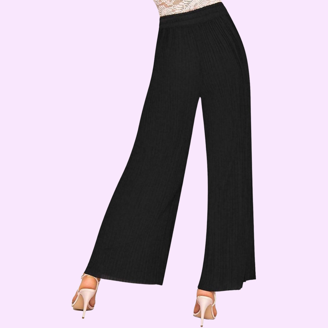 PLEATED HIGH WAIST WIDE LEG TROUSER