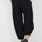 Italian Drawstring Cotton Harem Trousers With Side Pockets