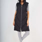 Italian Padded Pockets Hooded Zip up Long Gilet