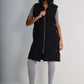 Italian Padded Pockets Hooded Zip up Long Gilet