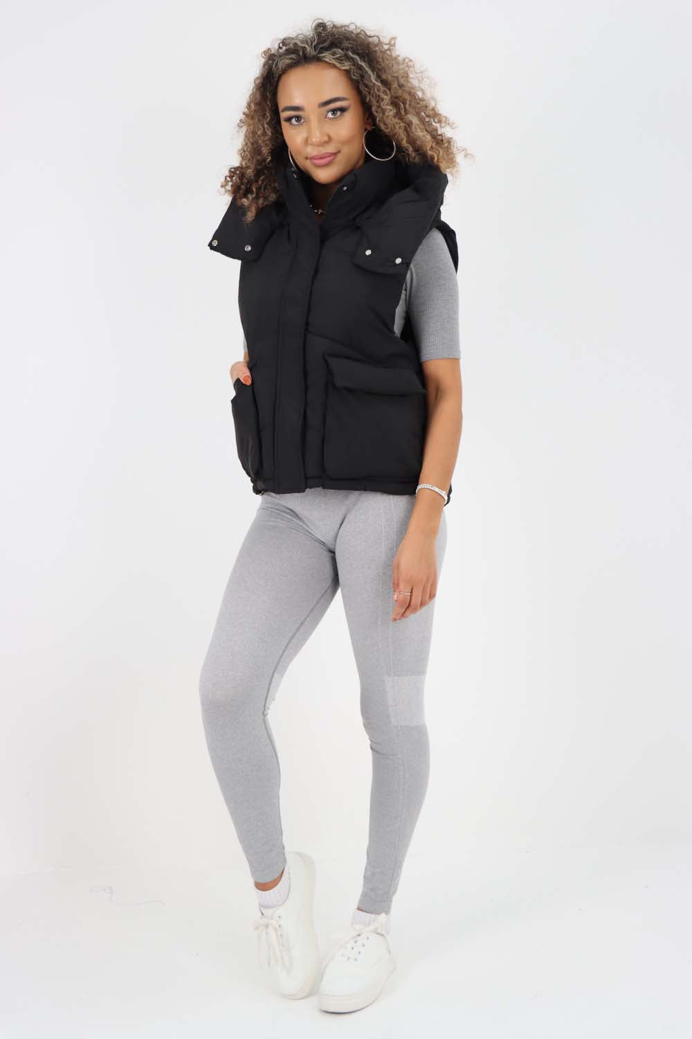 Italian Padded Pockets Hooded Gilet