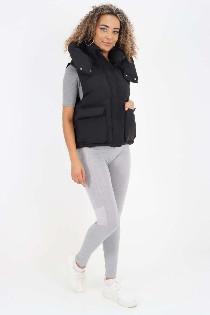 Italian Padded Pockets Hooded Gilet