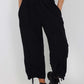 Italian Drawstring Hem Cotton Trousers With Side Pockets