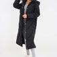 Italian Quilted Hooded Long Jacket Coat