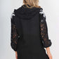 Italian Lace Sleeve Hooded Long Cardigan