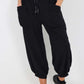 Italian Drawstring Cotton Harem Trousers With Side Pockets