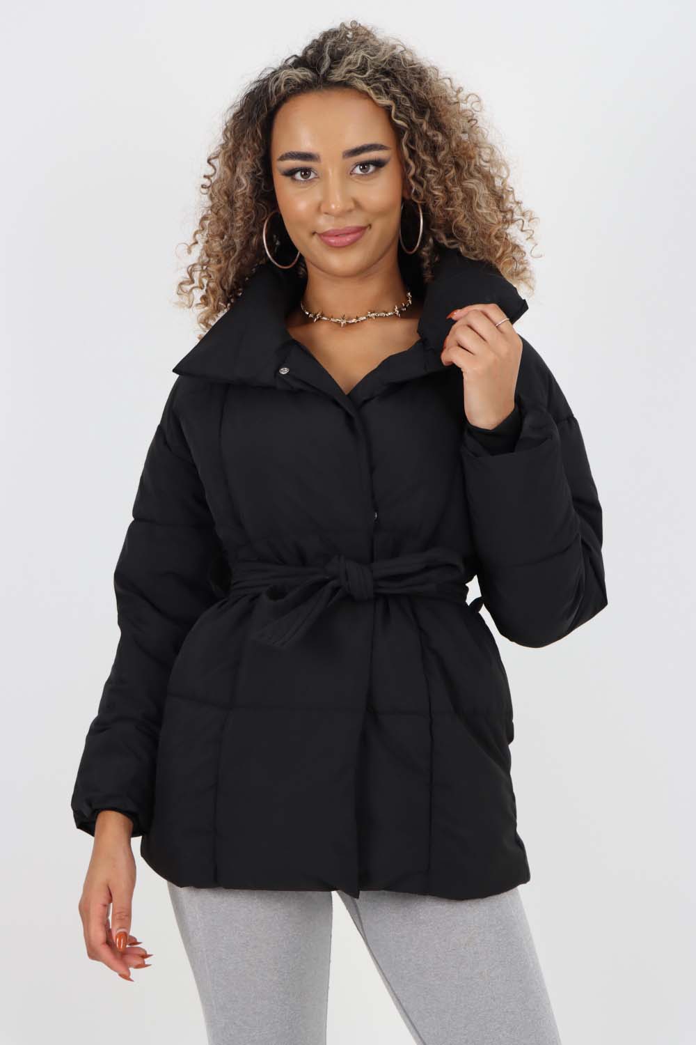 Italian Belted Hooded Jacket Coat