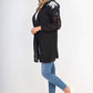 Italian Lace Sleeve Hooded Long Cardigan