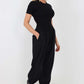 Italian Ruched Hem Cotton Trousers With Side Pockets