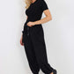 Italian Drawstring Cotton Harem Trousers With Side Pockets