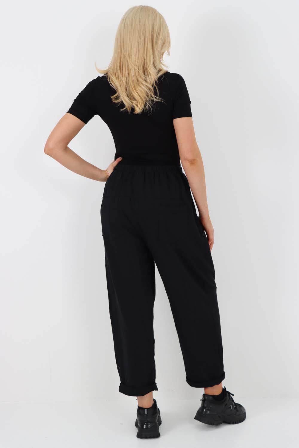 Italian Pleated Cotton Trousers With Side Pockets