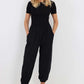 Italian Ruched Hem Cotton Trousers With Side Pockets