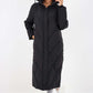 Italian Quilted Hooded Long Jacket Coat