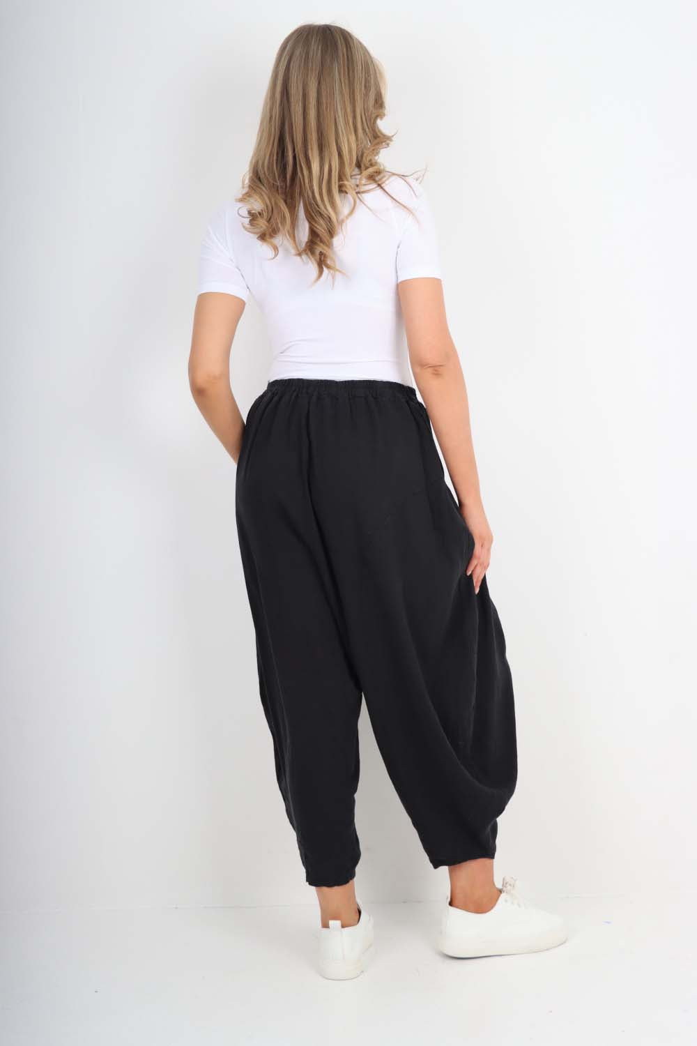 Italian Plain Linen Hareem Pants