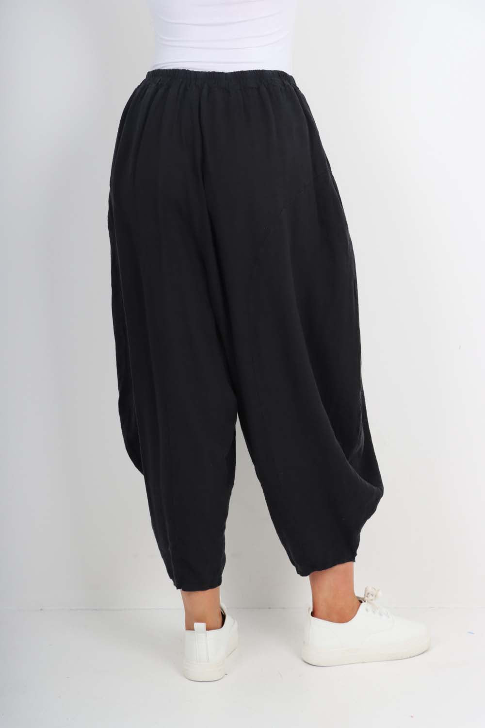 Italian Plain Linen Hareem Pants