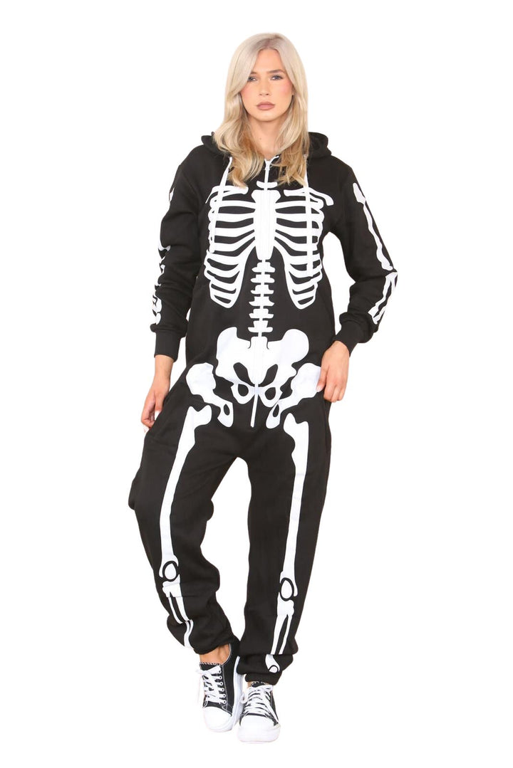 Skeleton Zip Up Jumpsuit