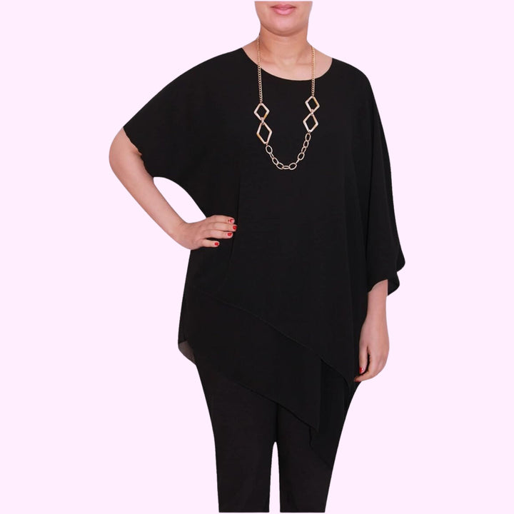 Italian Asymmetric Short Sleeves Top