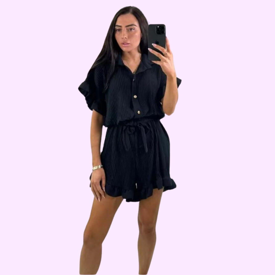 Belted Gold Button Playsuit