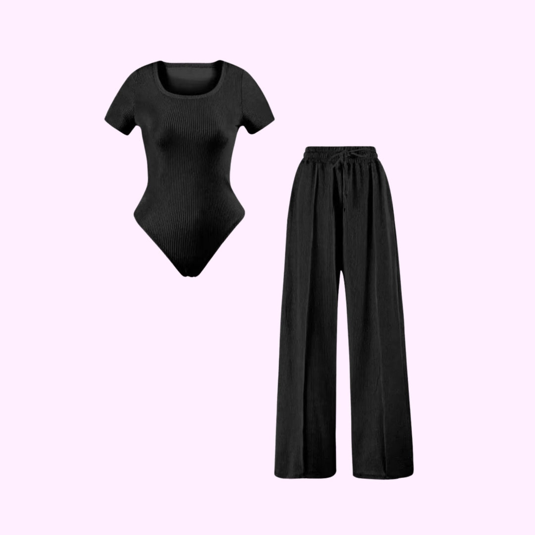 Ribbed Bodysuit and Trouser Set