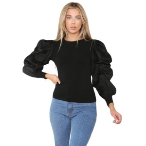 Puff Sleeves Rib Tops