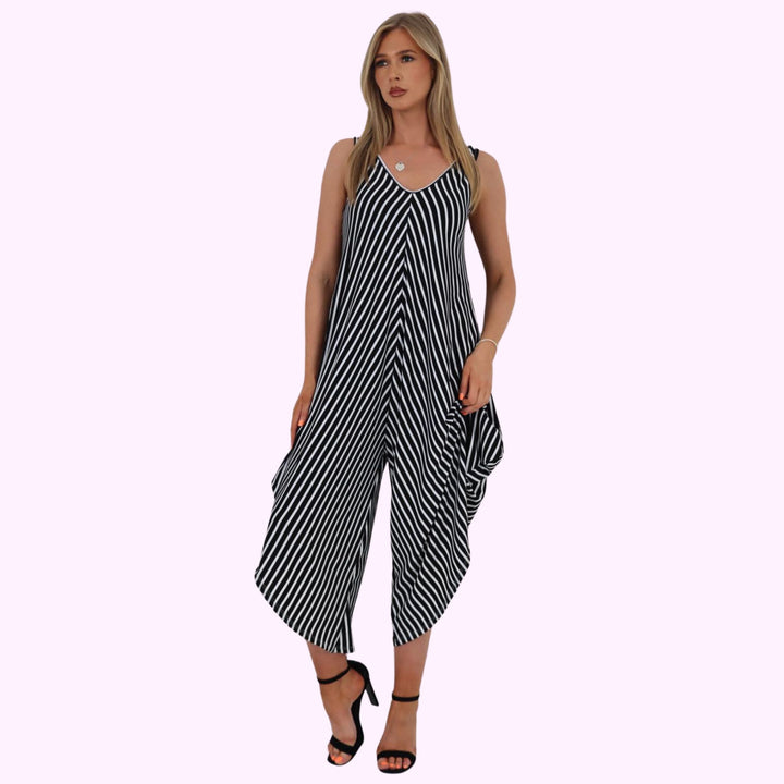 Italian Stripe Pattern Jumpsuit