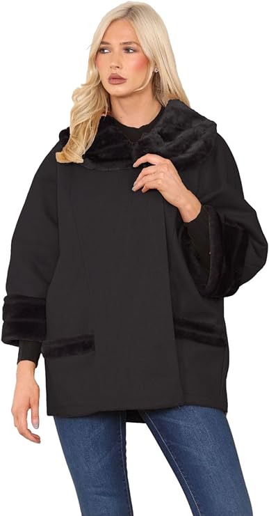 Faux Fur Cape Poncho