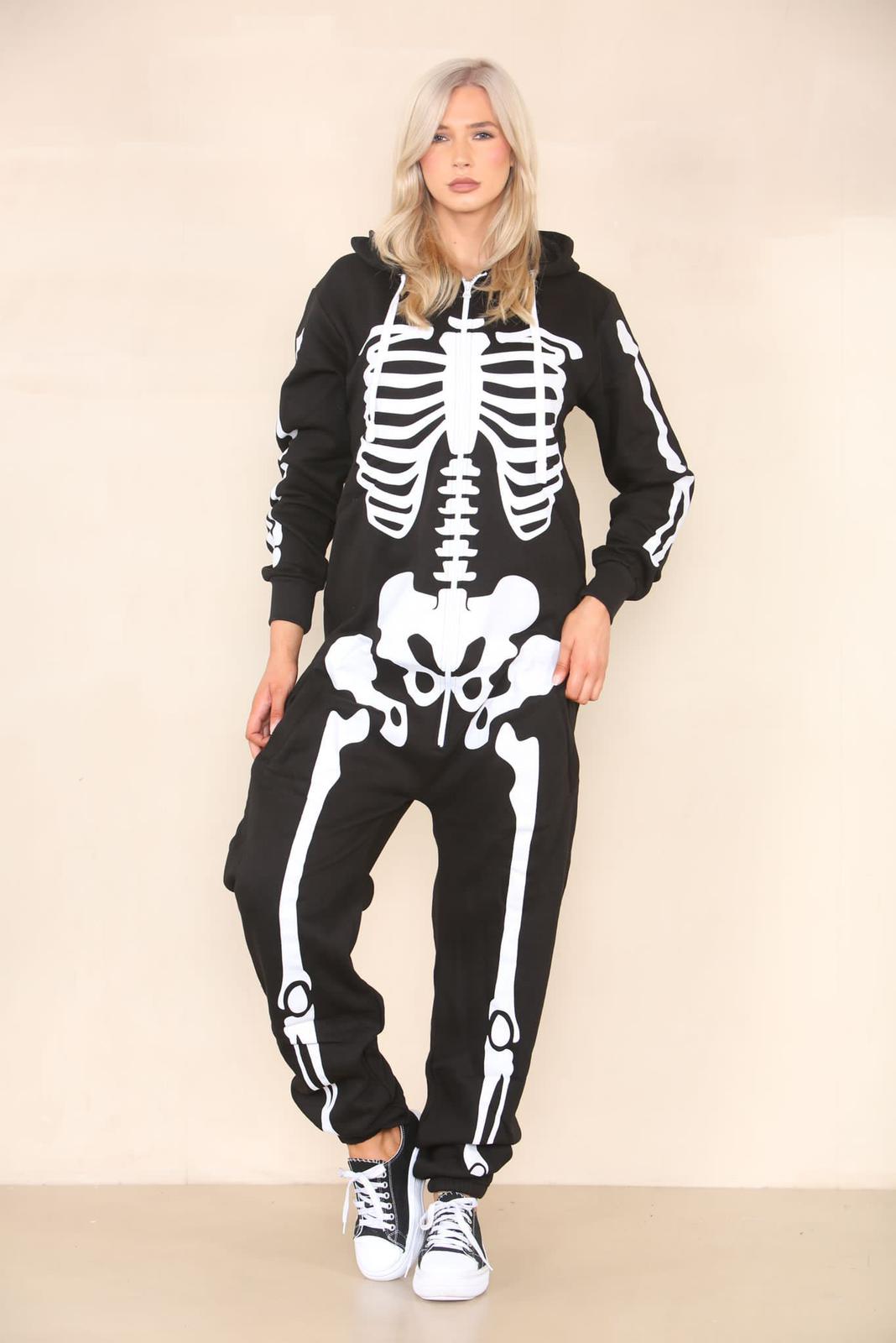 Skeleton Zip Up Jumpsuit