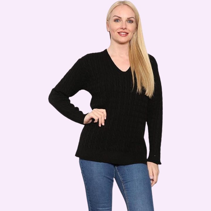 Womens V Neck Winter Wear Jumper Sweater