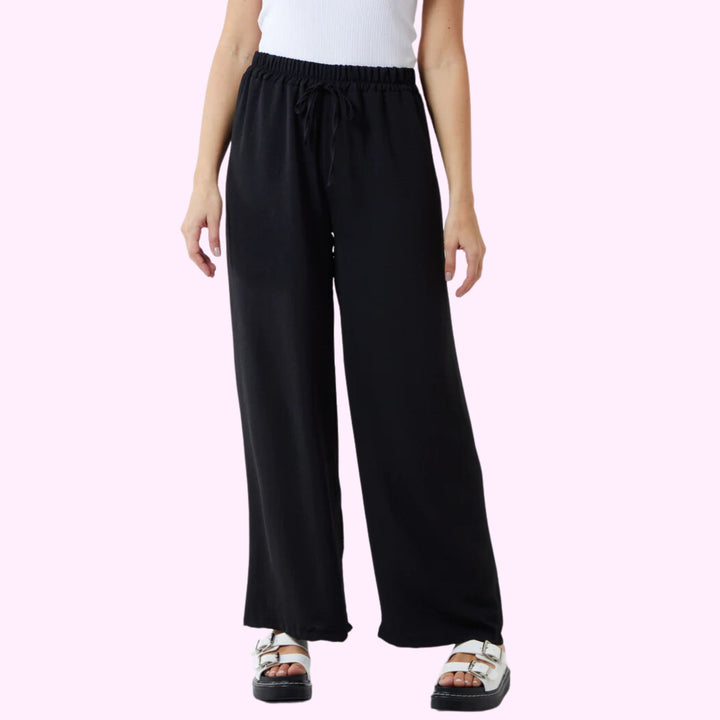 DRAWSTRING VISCOSE CREPE TROUSER