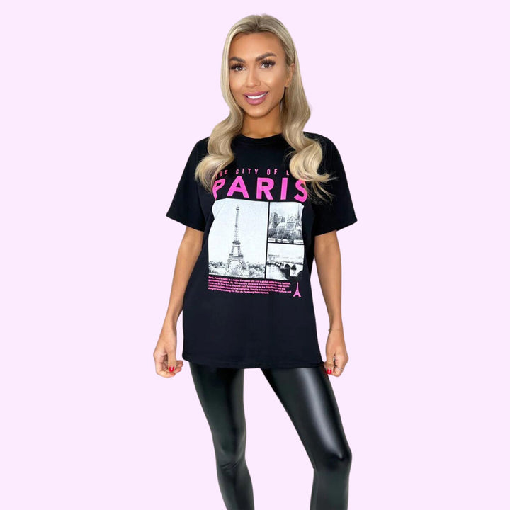 Paris Eiffel Tower Print T-Shirt