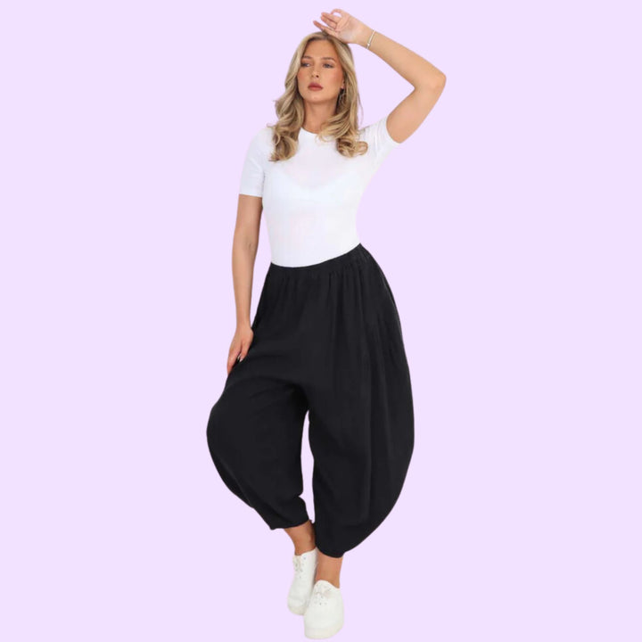 Italian Plain Linen Hareem Pants