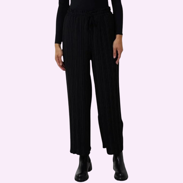 Wide Leg Pleated Trousers